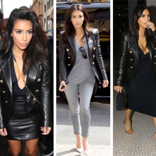 I'm Addicted To My: Kim Kardashian's Leather Balmain Blazer