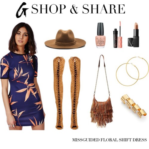 Shop & Share: MissGuided Blue Leaf Shift Dress